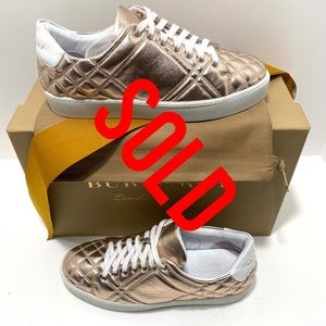 BURBERRY Westford Low Top Quilted Sneakers 37.5
